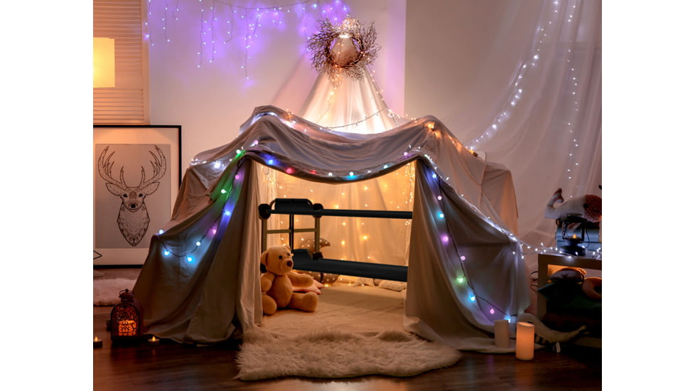 Disc-O-Bed Kid-O-Bunk Sleeping Cots w/ 2 Side Organizers, Black, 30505BO