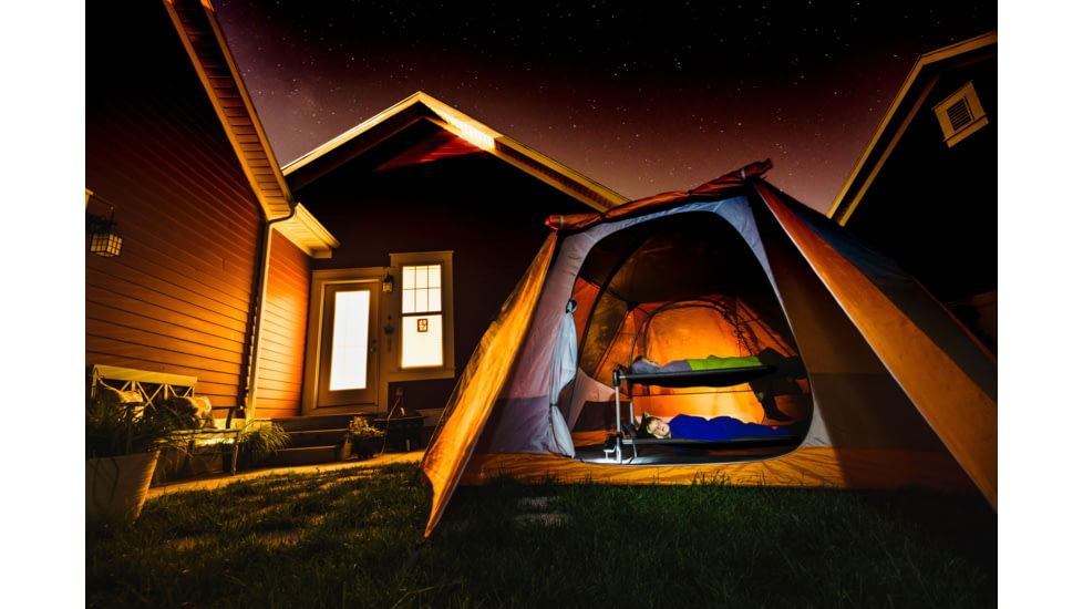 Disc-O-Bed Kid-O-Bunk Sleeping Cots w/ 2 Side Organizers, Black, 30505BO