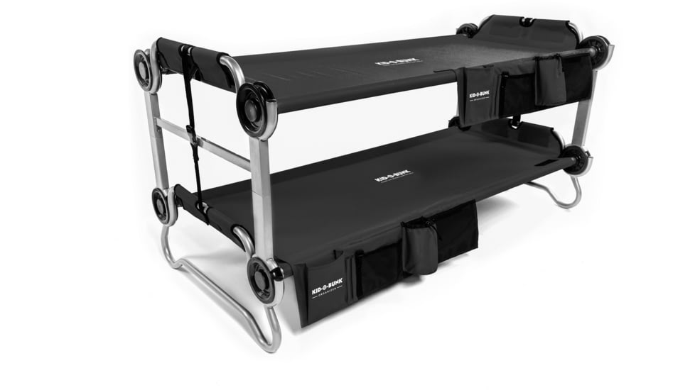 Disc-O-Bed Kid-O-Bunk Sleeping Cots w/ 2 Side Organizers, Black, 30505BO