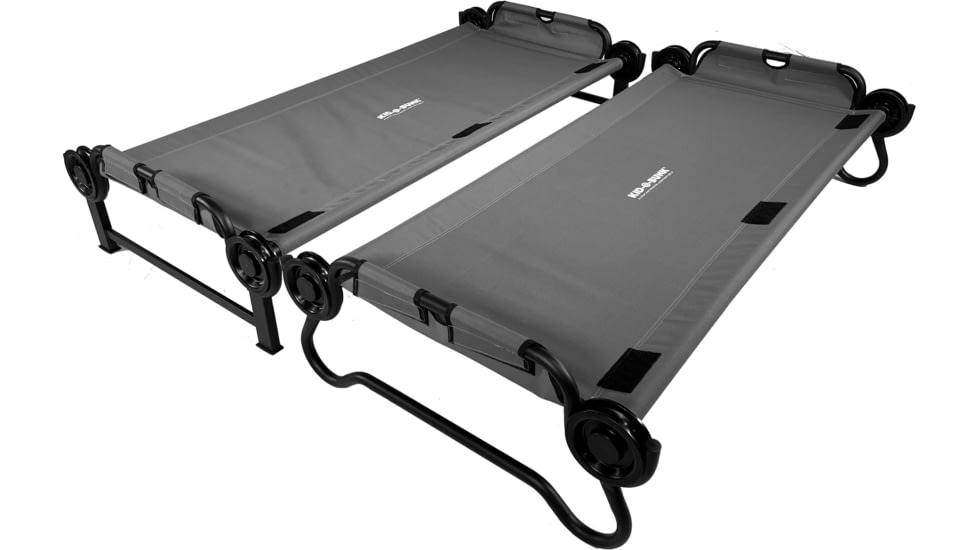 Disc-O-Bed Kid-O-Bunk Sleeping Cots w/ 2 Side Organizers, Gray, 30205BO