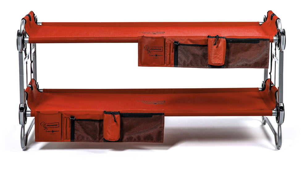 Disc-O-Bed Kid-O-Bunk Sleeping Cots w/ 2 Side Organizers, Red, 30405BO