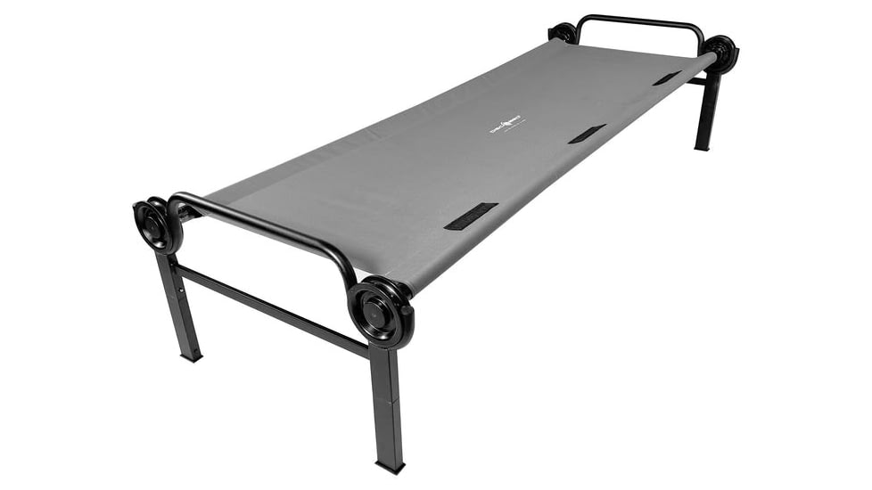 Disc-O-Bed Single Large Sleeping Cot, 500lbs, 600D Polyester Sleeping Deck, Gray, 30211