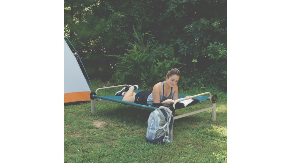 Disc-O-Bed Single Large Sleeping Cot, 500lbs, 600D Polyester Sleeping Deck, Green, 30011