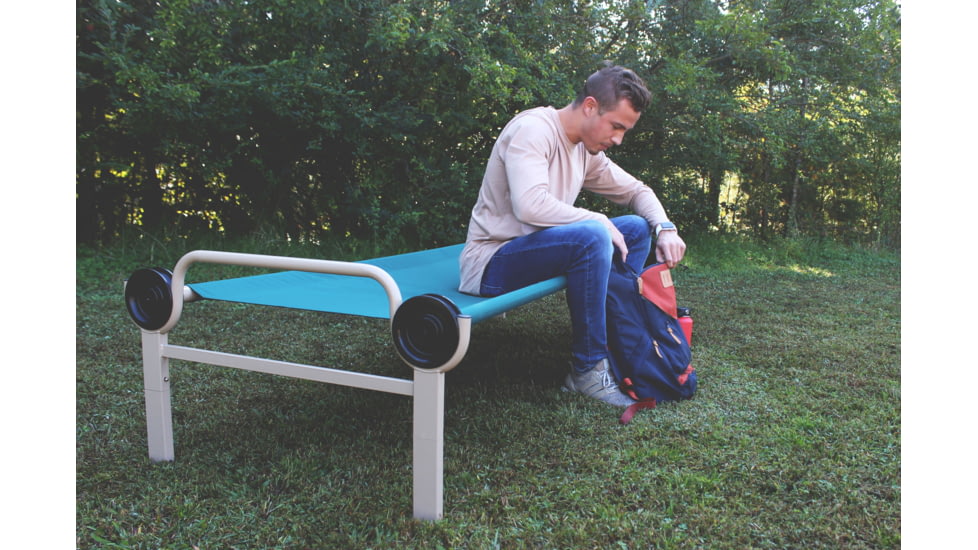 Disc-O-Bed Single Large Sleeping Cot, 500lbs, 600D Polyester Sleeping Deck, Green, 30011