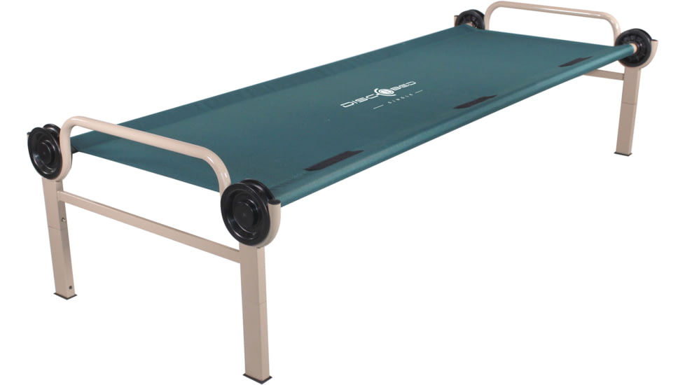 Disc-O-Bed Single Large Sleeping Cot, 500lbs, 600D Polyester Sleeping Deck, Green, 30011