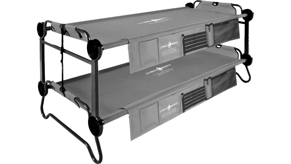 Disc-O-Bed Special Edition Extra Large Outfitter Sleeping Cots w/Side Organizers, Gray, 30022BO