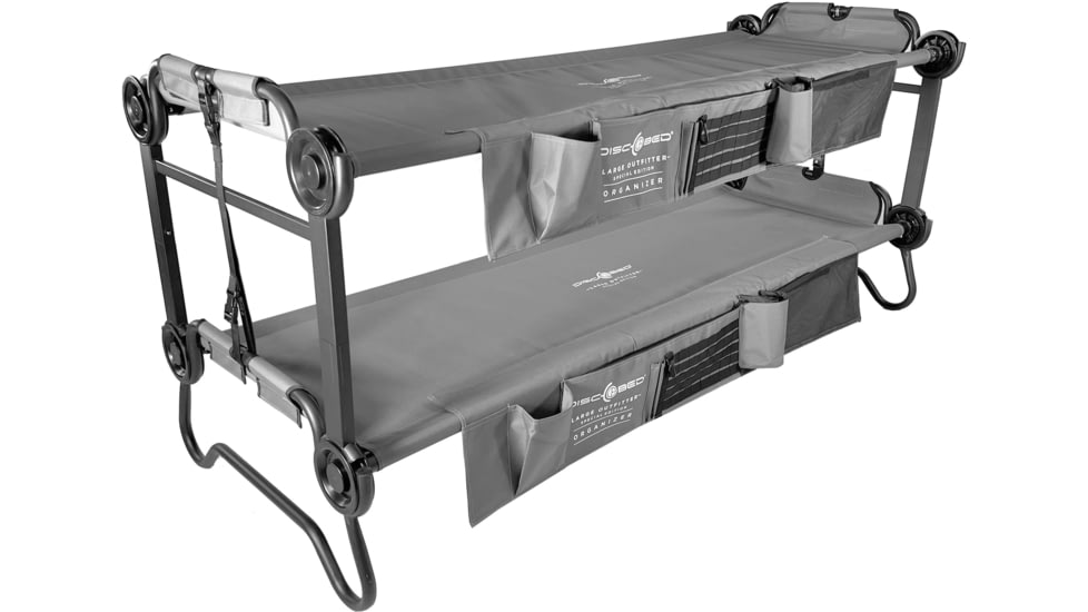 Disc-O-Bed Special Edition Large Outfitter Sleeping Cots w/Side Organizers, Gray, 30021BO