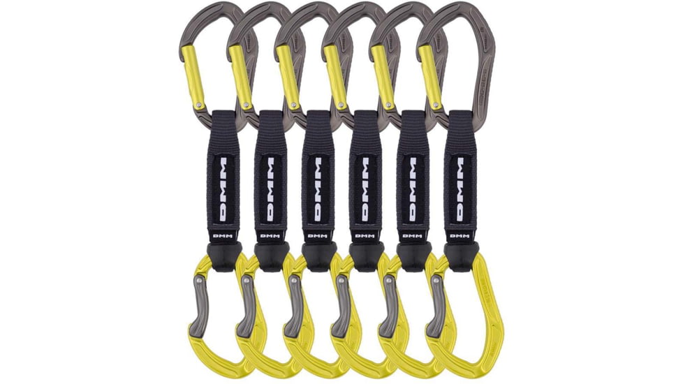 DMM Alpha Sport Quickdraw - 6 Pack, Titanium/Lime, 12cm, A526LG-12VWP6