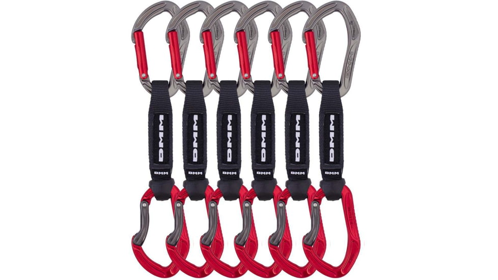 DMM Alpha Sport Quickdraw - 6 Pack, Titanium/Red, 12cm, A526RD-12VWP6