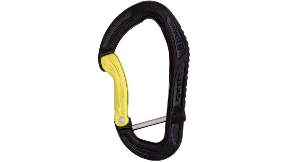 DMM Alpha Steel Carabiner, Captive Bar, Black/Lime, C526CB