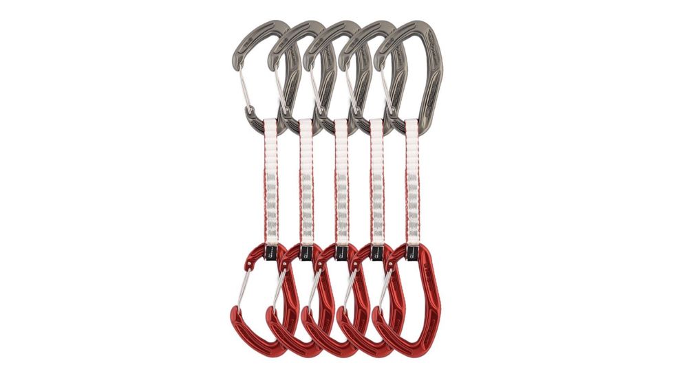 DMM Alpha Trad Quickdraws, Pack of 5, Titanium/Red, 12cn, A508-12RDP5