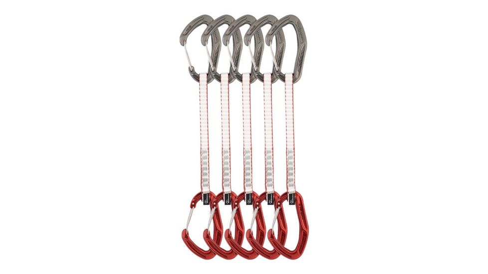 DMM Alpha Trad Quickdraws, Pack of 5, Titanium/Red, 18cm, A508-18RDP5