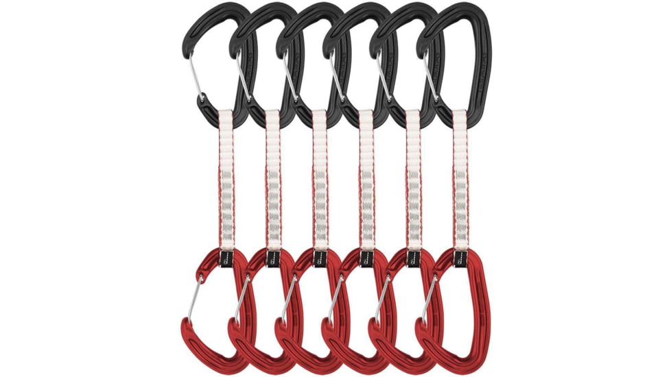 DMM Alpha Wire Quickdraws, 6 Pack, Matt Grey/Red, 12 cm, A608-12RDP6