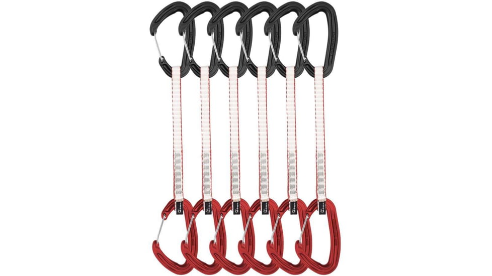 DMM Alpha Wire Quickdraws, 6 Pack, Matt Grey/Red, 18 cm, A608-18RDP6