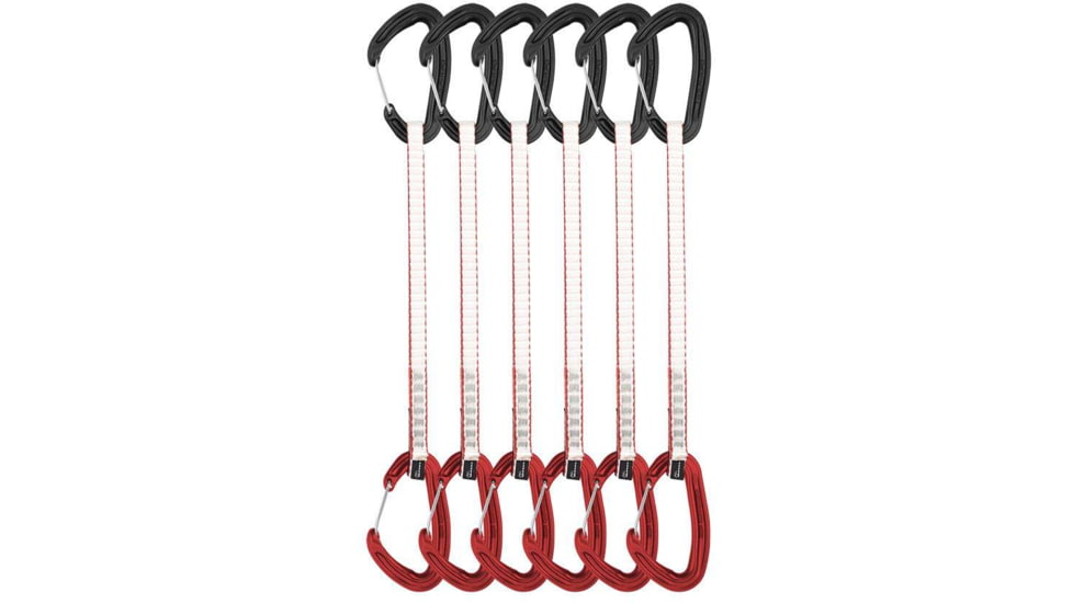 DMM Alpha Wire Quickdraws, 6 Pack, Matt Grey/Red, 25 cm, A608-25RDP6