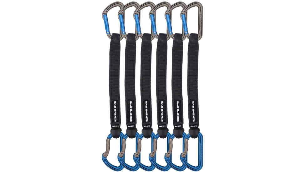 DMM Shadow Quickdraw, 6 Pack, Titanium/Blue, 25 cm, A306BL-25P6