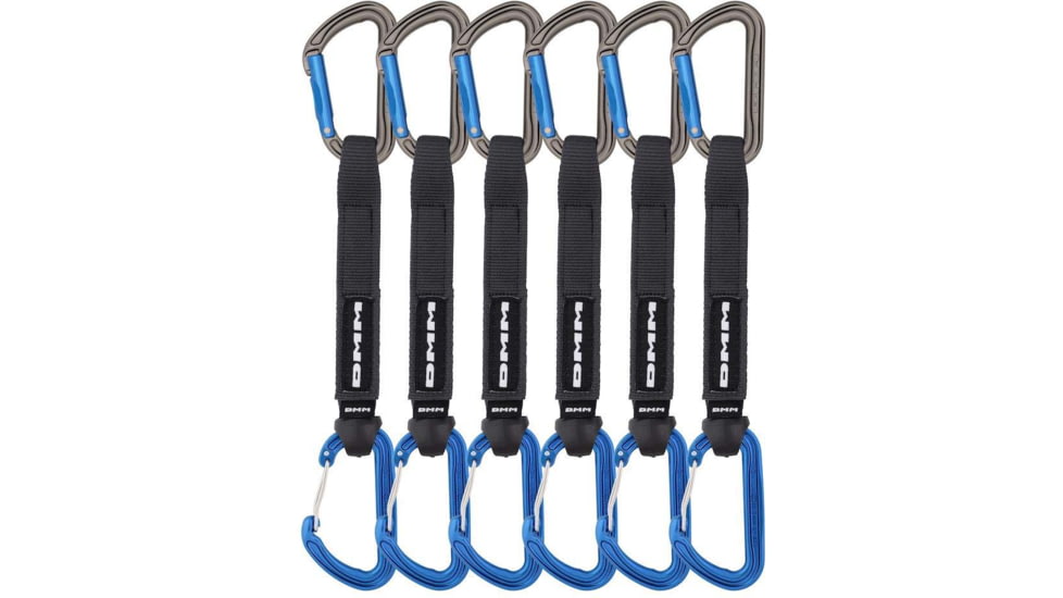 DMM Shadow/Spectre Hybrid Quickdraw - 6 Pack, Titanium/Blue, 18cm, A301-358BL-18P6