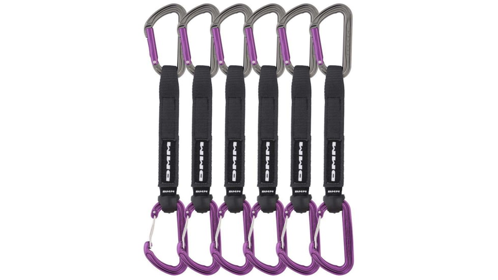 DMM Shadow/Spectre Hybrid Quickdraw - 6 Pack, Titanium/Purple, 18cm, A301-358PR-18P6