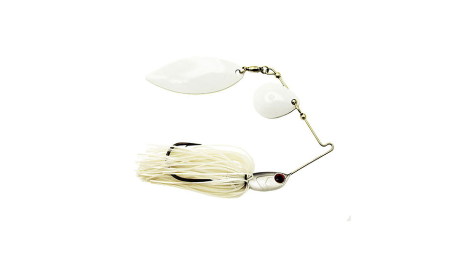 Dobyns D-Blade Advantage Series Spinnerbaits, Colorado/Willow Blade, 1/2oz, White on White, ADV 1/2 A05 COL/WIL