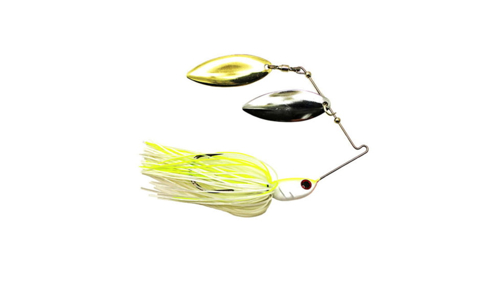 Dobyns D-Blade Advantage Series Spinnerbaits, Willow/Willow Blade, 3/8oz, White/Chart, ADV 3/8 A07 WIL/WIL