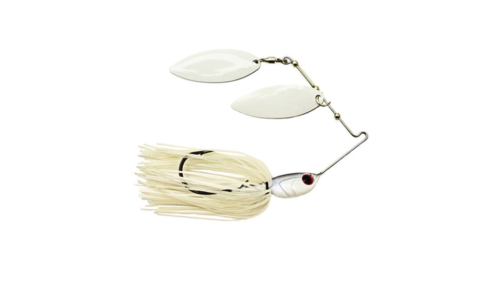Dobyns D-Blade Advantage Series Spinnerbaits, Willow/Willow Blade, 3/8oz, White on White, ADV 3/8 A05 WIL/WIL