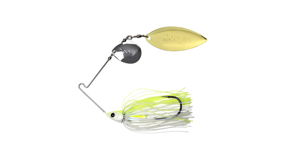 Dobyns D-Blade Beast Series Spinnerbaits, Colorado/Willow Blade, 3/8oz, Chartreuse Light Shimmer, BST 3/8 B11 COL/WIL