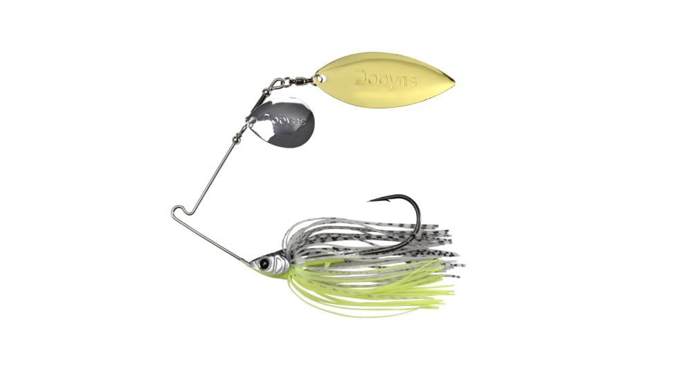 Dobyns D-Blade Beast Series Spinnerbaits, Colorado/Willow Blade, 3/8oz, Shad Chartreuse Shimmer, BST 3/8 B12 COL/WIL