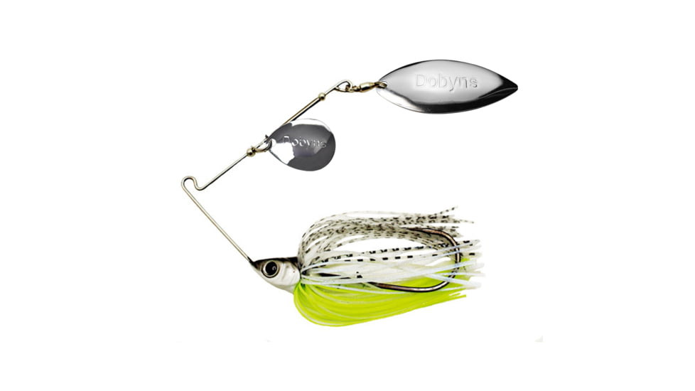 Dobyns D-Blade Beast Series Spinnerbaits, Colorado/Willow Blade, 3/8oz, Shad Clear Chartreuse, BST 3/8 B10 COL/WIL