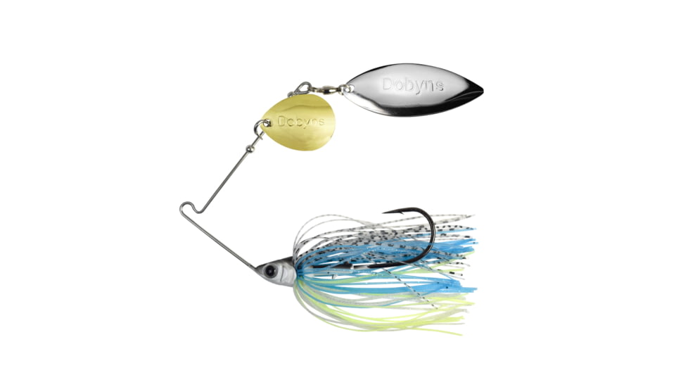 Dobyns D-Blade Beast Series Spinnerbaits, Colorado/Willow Blade, 3/8oz, Shad Lt. Blue Chartreuse White, BST 3/8 B13 COL/WIL