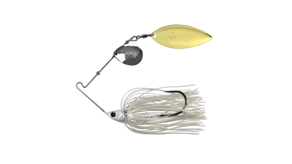 Dobyns D-Blade Beast Series Spinnerbaits, Colorado/Willow Blade, 3/8oz, White, BST 3/8 B09 COL/WIL