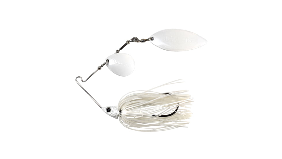 Dobyns D-Blade Beast Series Spinnerbaits, Colorado/Willow Blade, 3/8oz, White on White, BST 3/8 B05 COL/WIL