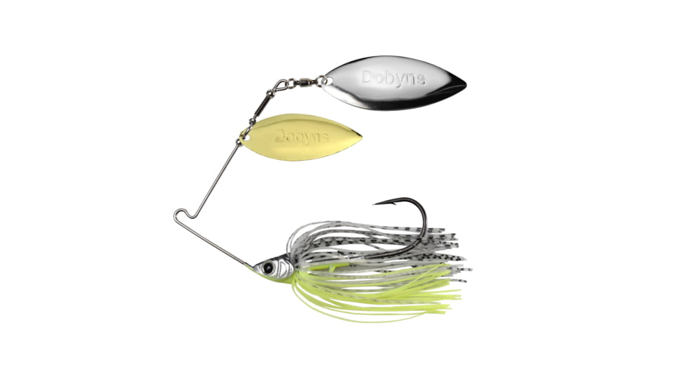 Dobyns D-Blade Beast Series Spinnerbaits, Willow/Willow Blade, 3/8oz, Shad Chartreuse Shimmer, BST 3/8 B12 WIL/WIL