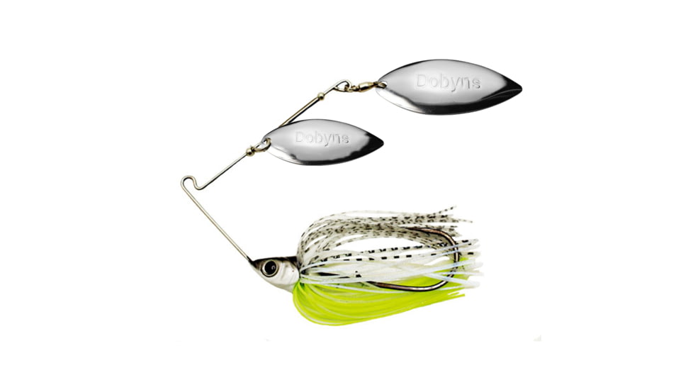 Dobyns D-Blade Beast Series Spinnerbaits, Willow/Willow Blade, 3/8oz, Shad Clear Chartreuse, BST 3/8 B10 WIL/WIL