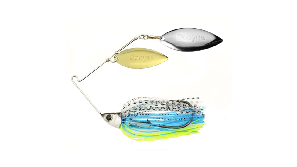 Dobyns D-Blade Beast Series Spinnerbaits, Willow/Willow Blade, 3/8oz, Shad Lt. Blue Chartreuse White, BST 3/8 B13 WIL/WIL