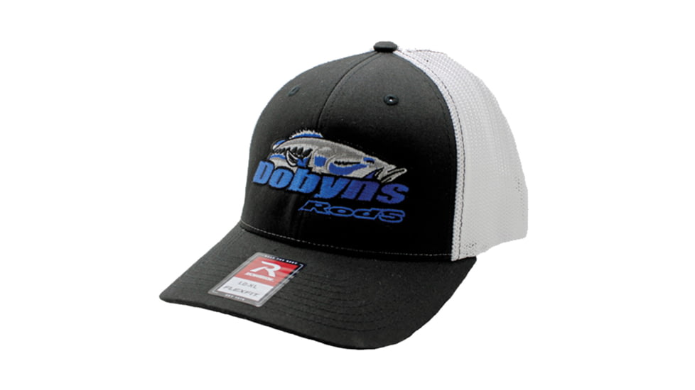 Dobyns FlexFit Mesh Hat - Mens, Black/White/Blue, L/XL, BLK/WHT BLUE FLEX L/XL