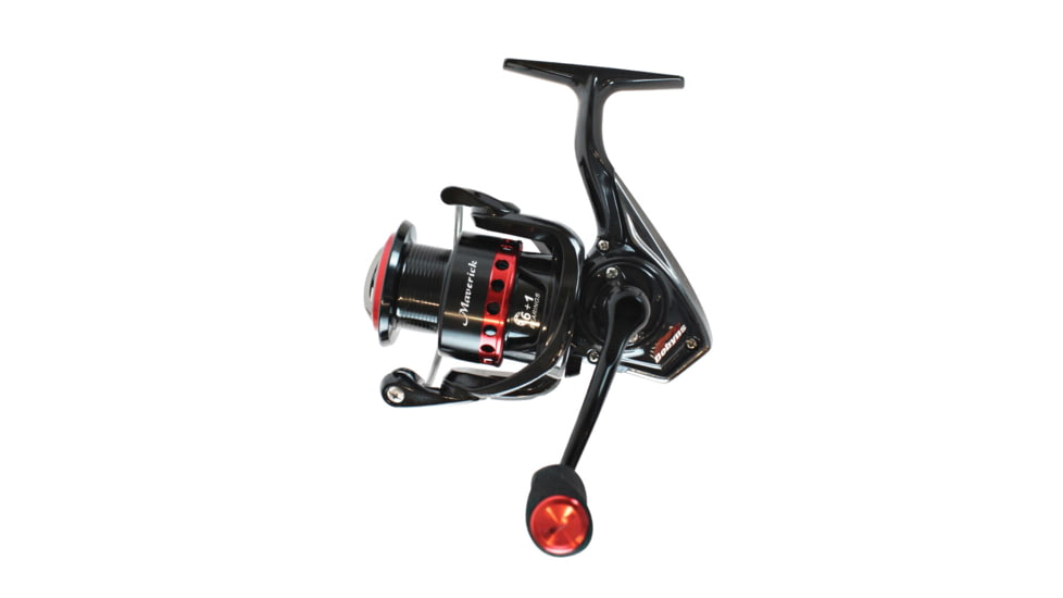 Dobyns Maverick Spinning Reel, 5.2:1, 6+1, Size 2500, Ambidextrous, Black/Red, MV 2500 RED SPIN