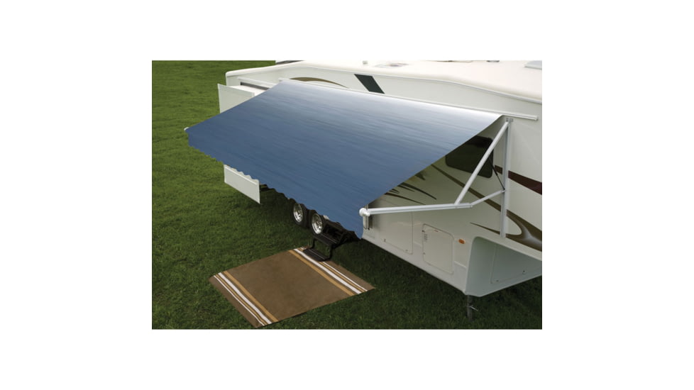 DOMETIC 188.701 9100 Power Patio Awning With Polar White Weathershield, Azure Linen Fade, 10ft, 915NT10.000B