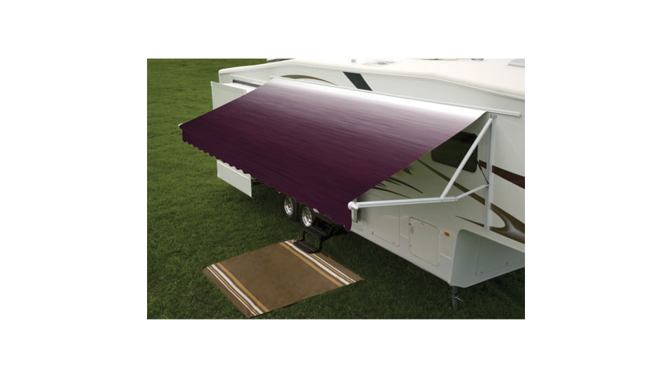 DOMETIC 188.721 9100 Power Patio Awning With Polar White Weathershield, Maroon Linen Fade, 10ft, 915NV10.000B