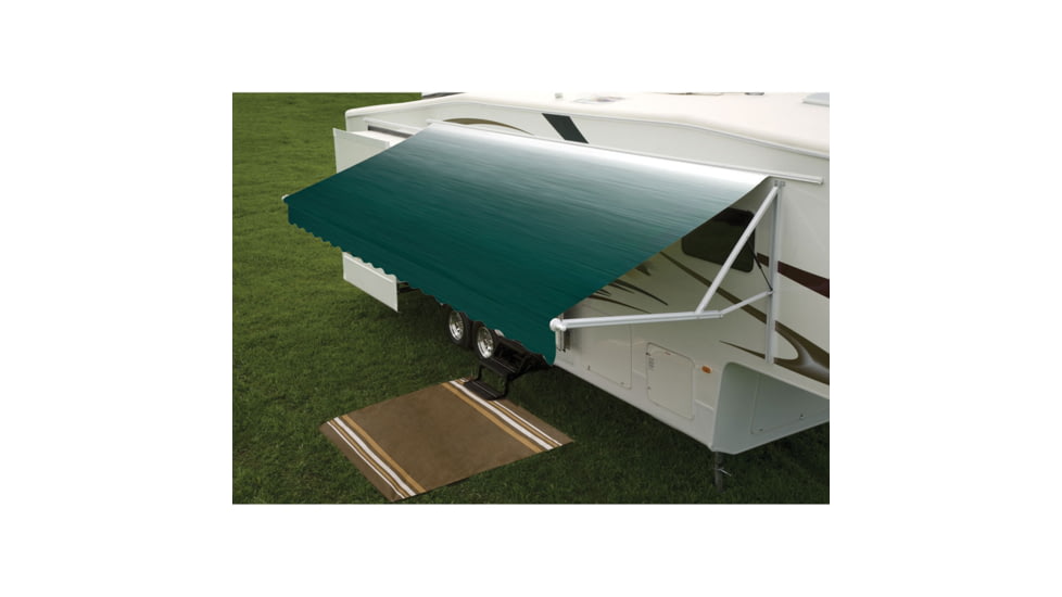 DOMETIC 188.731 9100 Power Patio Awning With Polar White Weathershield, Meadow Green Linen Fade, 10ft, 915NW10.000B