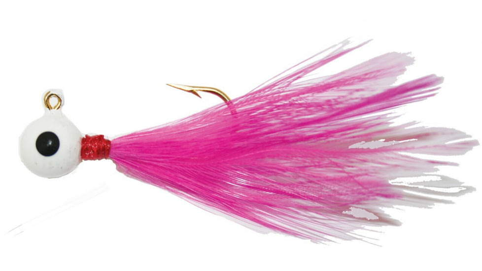 Double-O Tackle Company Flu-Flu Jig, 1/32 oz, Sz 8 Hook, Pink/White with Silver Glowitter, 62233