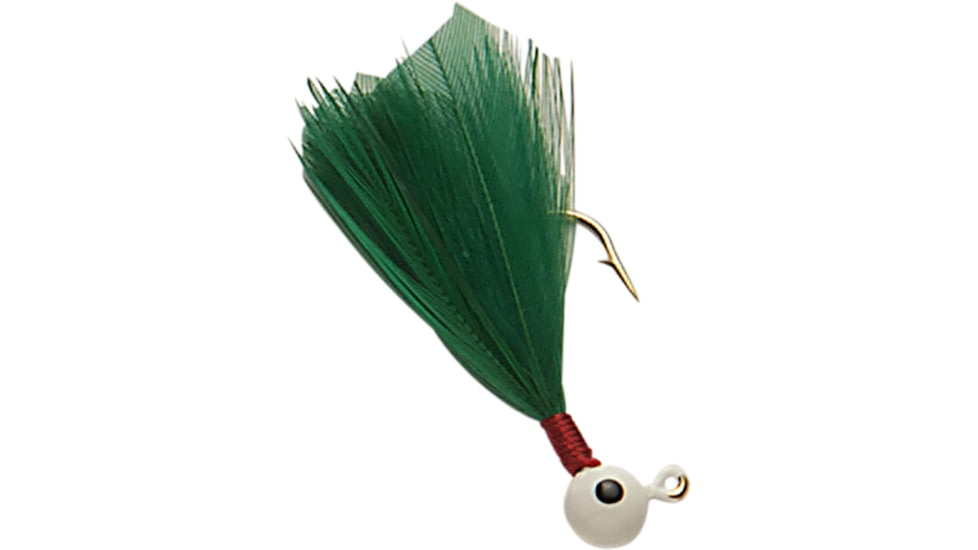 Double-O Tackle Company Flu-Flu Jig, 1/32 oz, Sz 8 Hook, White/Green, 62103