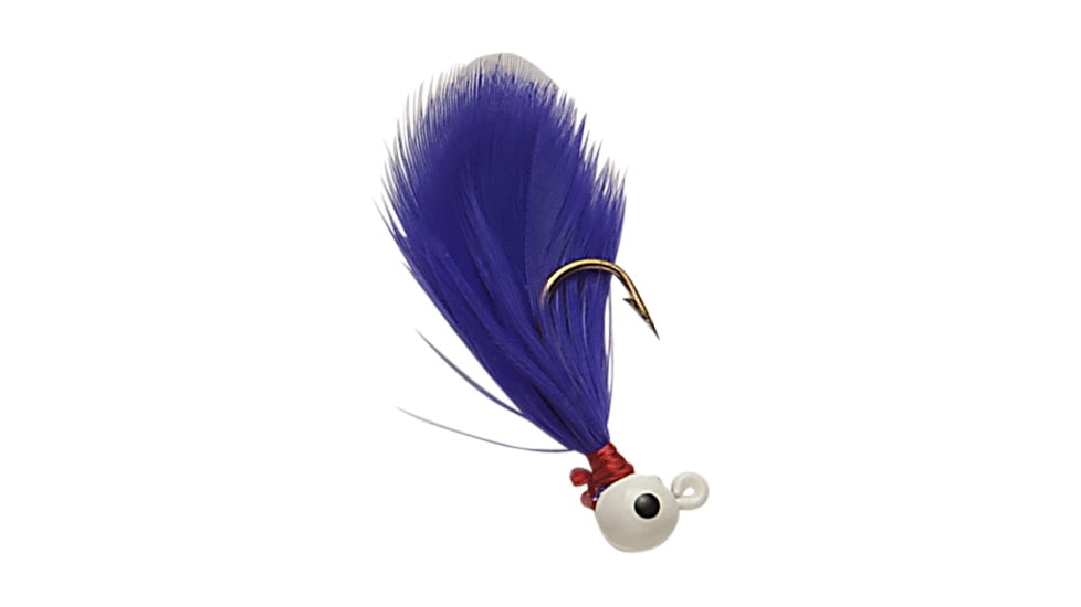 Double-O Tackle Company Flu-Flu Jig, 1/32 oz, Sz 8 Hook, White/Purple, 62106
