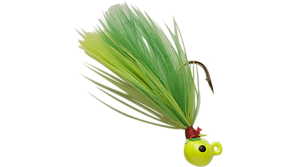 Double-O Tackle Company Flu-Flu Jig, 1/64 oz, Sz 10 Hook Chartreuse/Chartreuse &amp; Lime, 61993