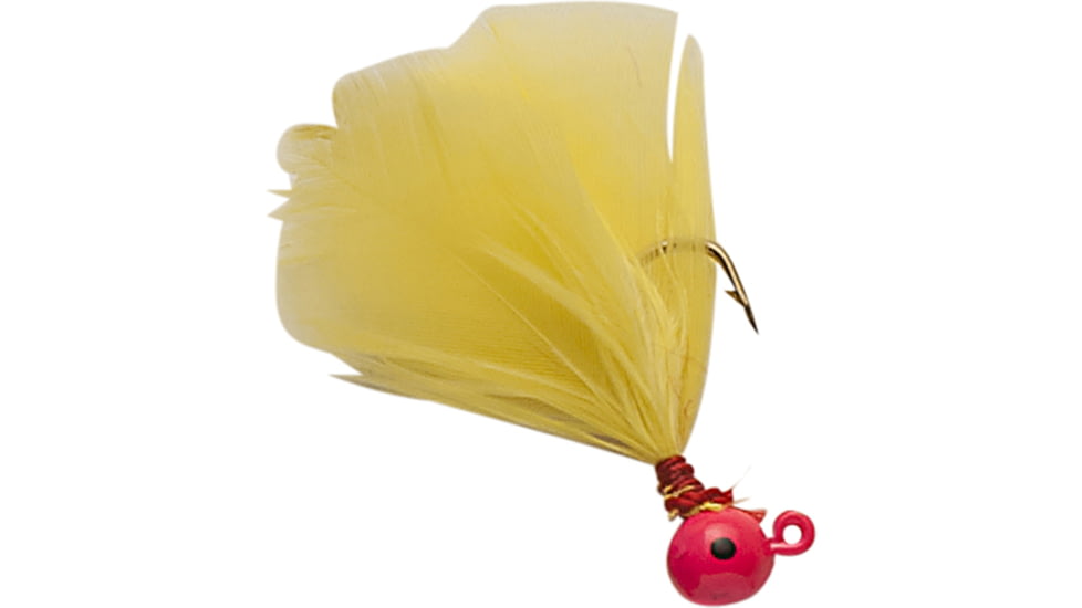 Double-O Tackle Company Flu-Flu Jig, 1/64 oz, Sz 10 Hook, Pink/Yellow, 61504
