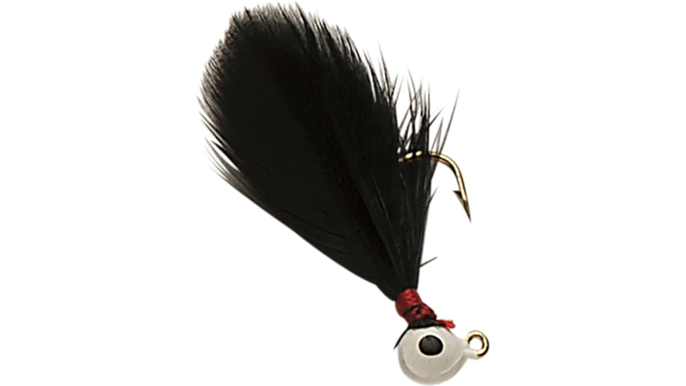 Double-O Tackle Company Flu-Flu Jig, 1/64 oz, Sz 10 Hook, White/Black, 61102