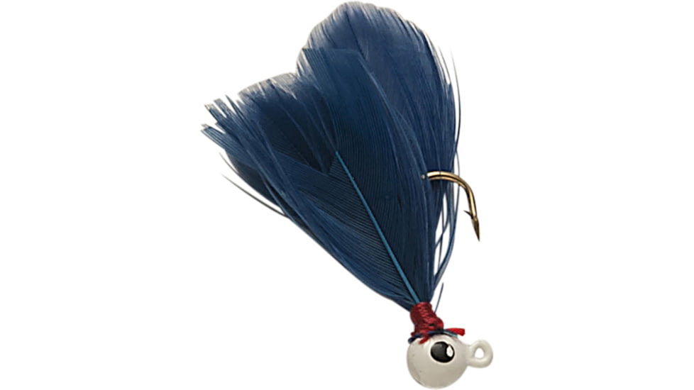 Double-O Tackle Company Flu-Flu Jig, 1/64 oz, Sz 10 Hook, White/Blue, 61108