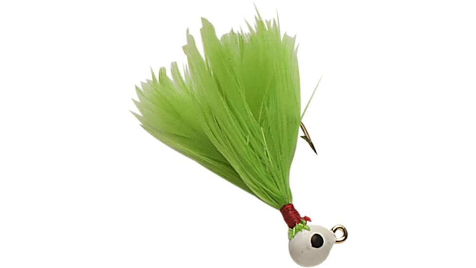 Double-O Tackle Company Flu-Flu Jig, 1/64 oz, Sz 8 Hook, White/Chartreuse, 61139