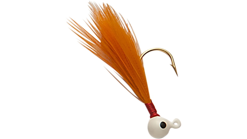 Double-O Tackle Company Flu-Flu Jig, 1/64 oz, Sz 8 Hook, White/Orange, 61137