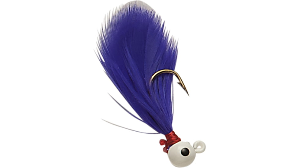 Double-O Tackle Company Flu-Flu Jig, 1/64 oz, Sz 8 Hook, White/Purple, 61136
