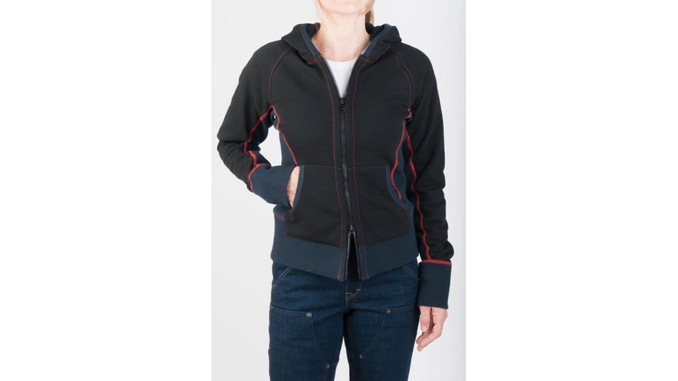 Dovetail Rugged Zip Up Double Layer Hoody - Womens, Black, Small, DWF18ZH1-001-S
